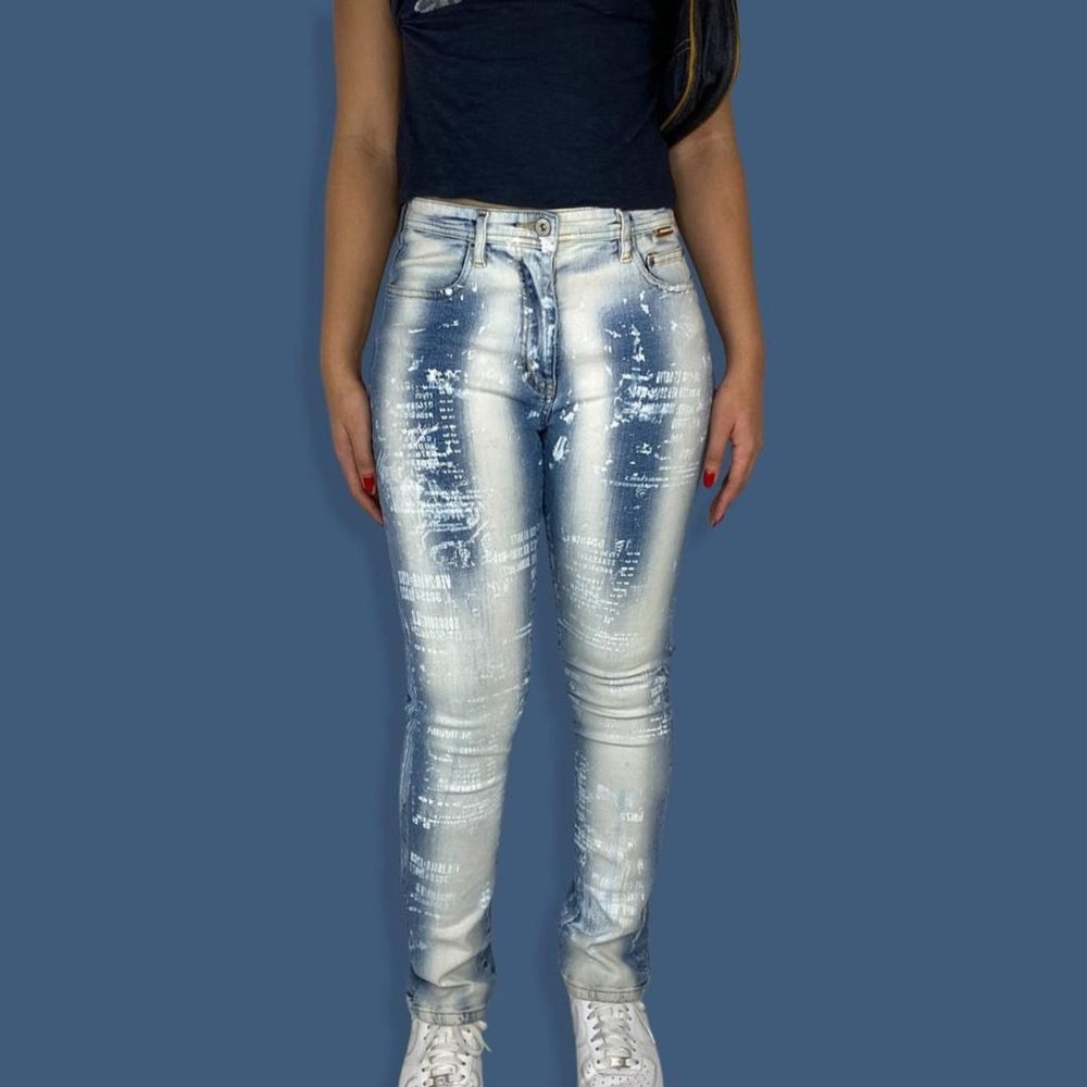 Vintage Rare Tie Dye Printed Skinny Jeans - Picture 2 of 4